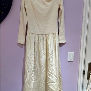 Rue Sophie Cream Long Sleeve Midi Dress